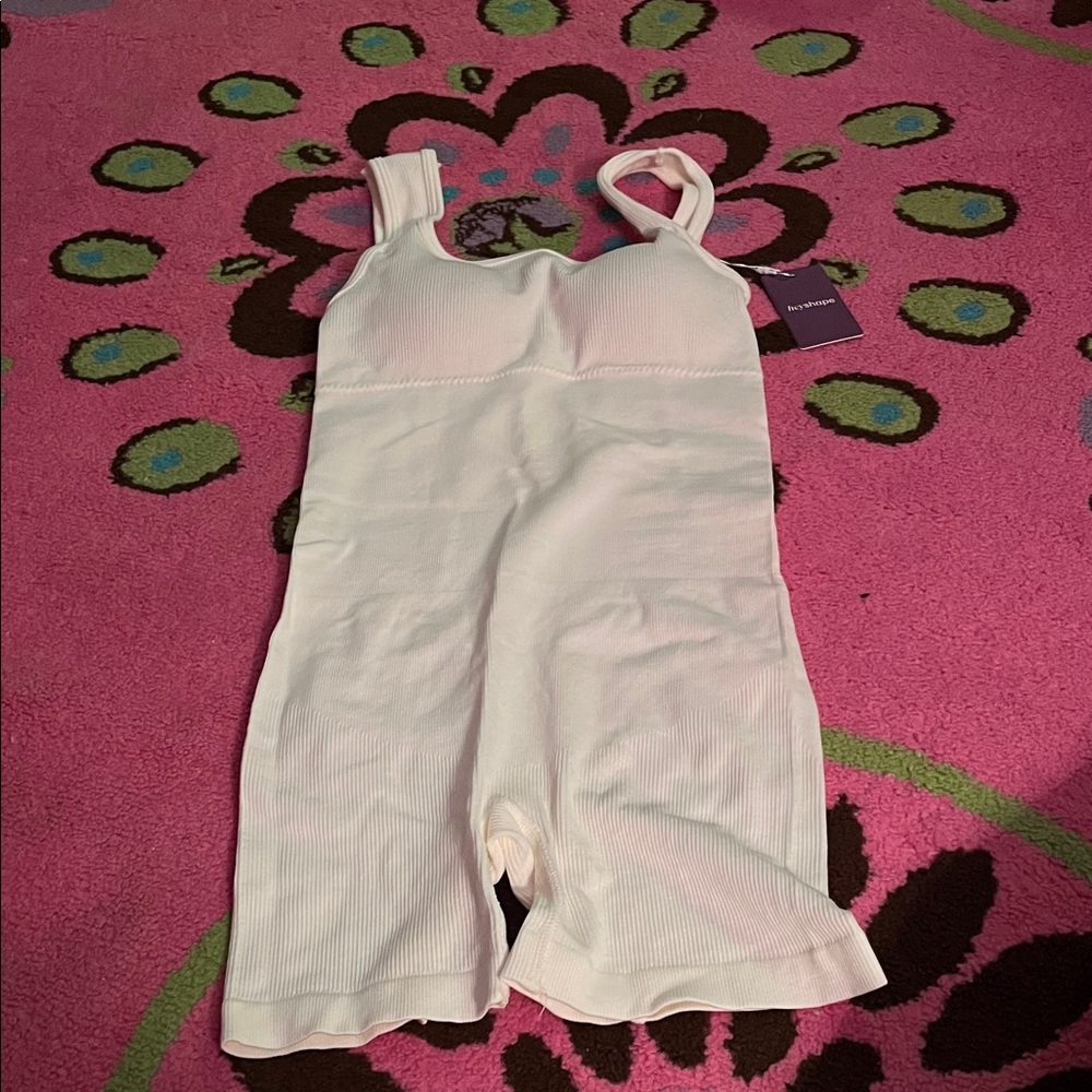 White biker style body suit